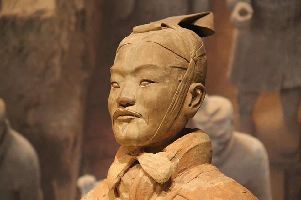 秦代兵马俑面部与头部细节